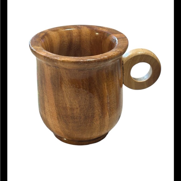 Handmade Hand Painted El Salvador Torogoz National Bird Wooden Mug Signed - Picture 5 of 6